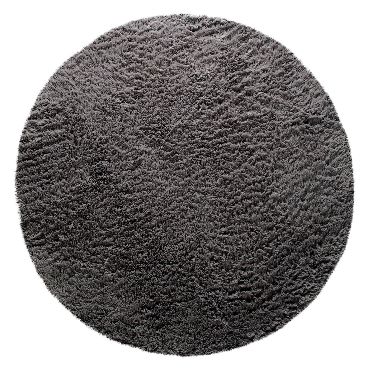Hochflor Teppich Shaggy waschbar Unifarben Schlafzimmer schmutzabweisend Anthrazit Rund 160D | 100% Polyester | Florhöhe: 33 mm | pflegeleicht