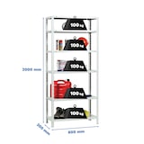 thumbnail of SimonRack Metallregal mit Schrauben 2000x800x300 mm, 6 Böden, 100 kg Biegepunkt, Weiss - Comfort