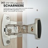 thumbnail of bümö office Kleiderschrank Holz abschließbar mit Spiegel, Büroschrank 80 cm breit in grau - Flur Schrank als Garderobe für Jacken, Taschen & Co. im