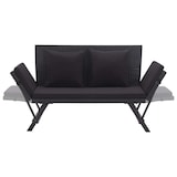 thumbnail of Helloshop26 - Banco de jardín mobiliario de terraza exterior muebles de terraza con cojines 110 x 60 x 32 cm resina trenzada negra 02_0011595
