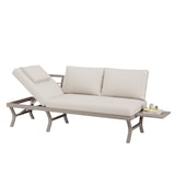 thumbnail of Merax Outdoor Lounge 3-Sitzer-Sofa, verzinkter Eisen, 5-stufig verstellbare Neigung (bis 55°) & Seitenablage, Beige