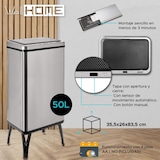 thumbnail of WellHome - 2er-Set Intelligenter Mülleimer 50L in Grau mit Magnetetiketten 35,5x26x83,5 cm
