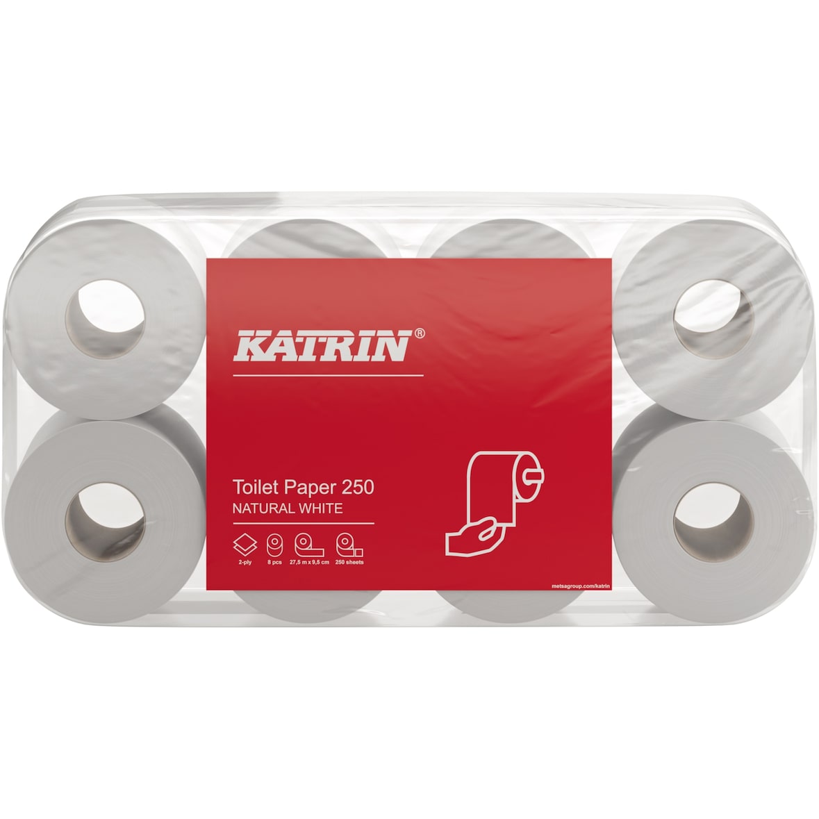 Katrin 169505 Toilettenpapier 250 250Blatt 2lagig weiß 8 Rl./Pack.