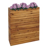 thumbnail of Caixa para plantas HWC-L21, vaso de flores para canteiros elevados, quadrado 77x63x23cm madeira de acácia para exterior com certificação MVG, castanho