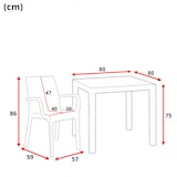 thumbnail of Conjunto de 4 sillones con mesa cuadrada de ratán marrón