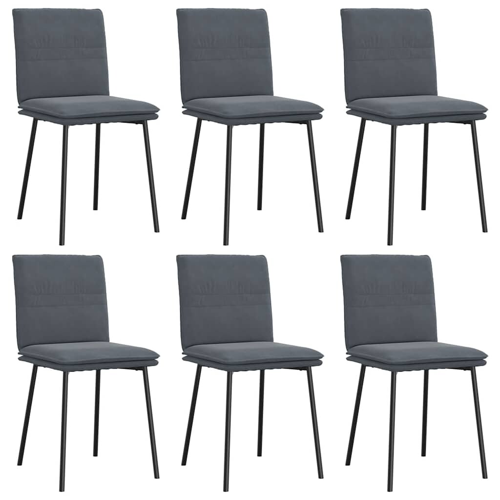 vidaXL Esszimmerstühle 6 Stk. Dunkelgrau Samt