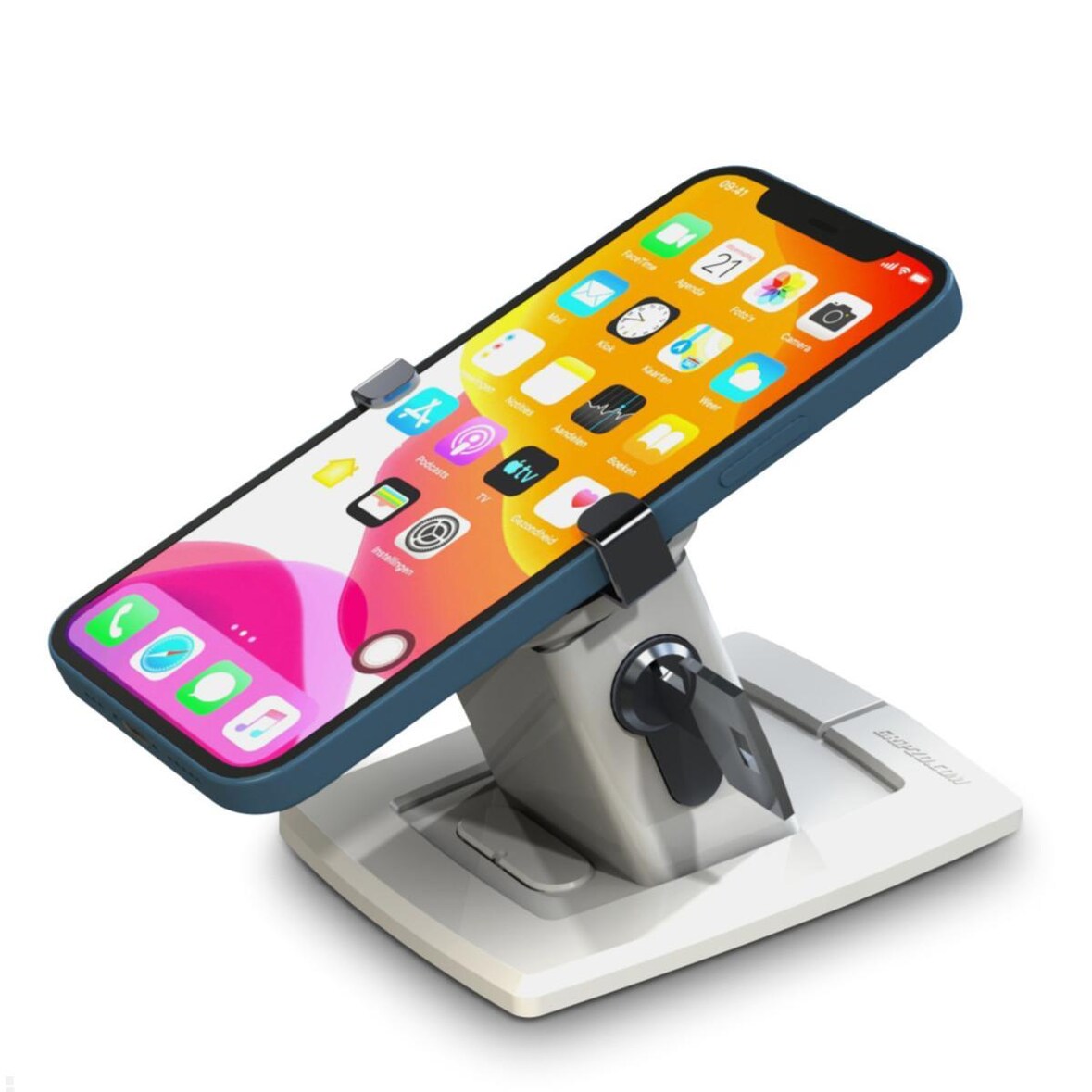 Gripzo V3 Slim Smartphone Tischhalterung 3,5  bis 6,7 Zoll, Diebstahlschutz,  weiß