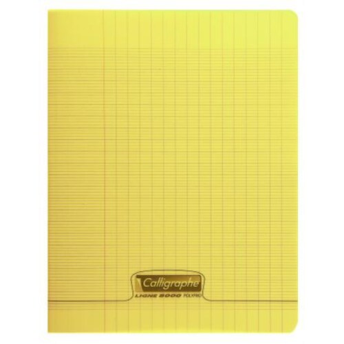 Lot de 10 Cahier Ligne 8000 17x22, 60p./30 feuilles 90 g/m² piquées, couv. PP jaune, Séyès