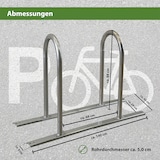 thumbnail of Fahrradanlehnbügel 140 x 88 cm Stahl feuerverzinkt Ø 50 mm grau freistehend Fahrradständer Parker                        Typ U