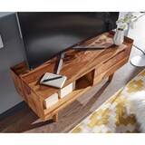 thumbnail of Lowboard Sheesham Massivholz 95x44x34 cm TV-Kommode mit Schiebetür, Design TV-Schrank Hoch, Fernsehtisch Fernsehschrank Modern, Fernsehkommode
