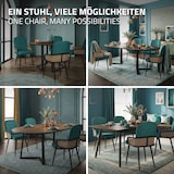thumbnail of ML-Design Esszimmerstühle 6er Set Petrol, Stoff, Rattan-Optik Armlehnen, gepolstert, Metallbeine, ergonomische Küchen- & Esszimmerstühle