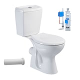 thumbnail of Stand-WC mit Taharetfunktion und waagerechtem Wandabgang inkl. Keramik-Spülkasten & Softclose WC-Sitz – Komplettset