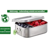 thumbnail of APS 66901 Hochwertige Edelstahl Lunchbox / Brotdose 1.100 ml inkl. Trennwand / auslaufsichere Frischhaltedose