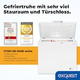 thumbnail of Exquisit Gefriertruhe, Kühlfunktion, 2-in-1, 198 Liter, Türschloss, 4-Sterne-Gefrieren, Schnellgefrieren, 2 Rollen, GT201-HE-040E weiss