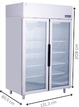 thumbnail of METRO PROFESSIONAL Doppeltüriger Gefrierschrank GFR1400G, 131.4 x 80.5 x 209 cm, 1260 L, silber