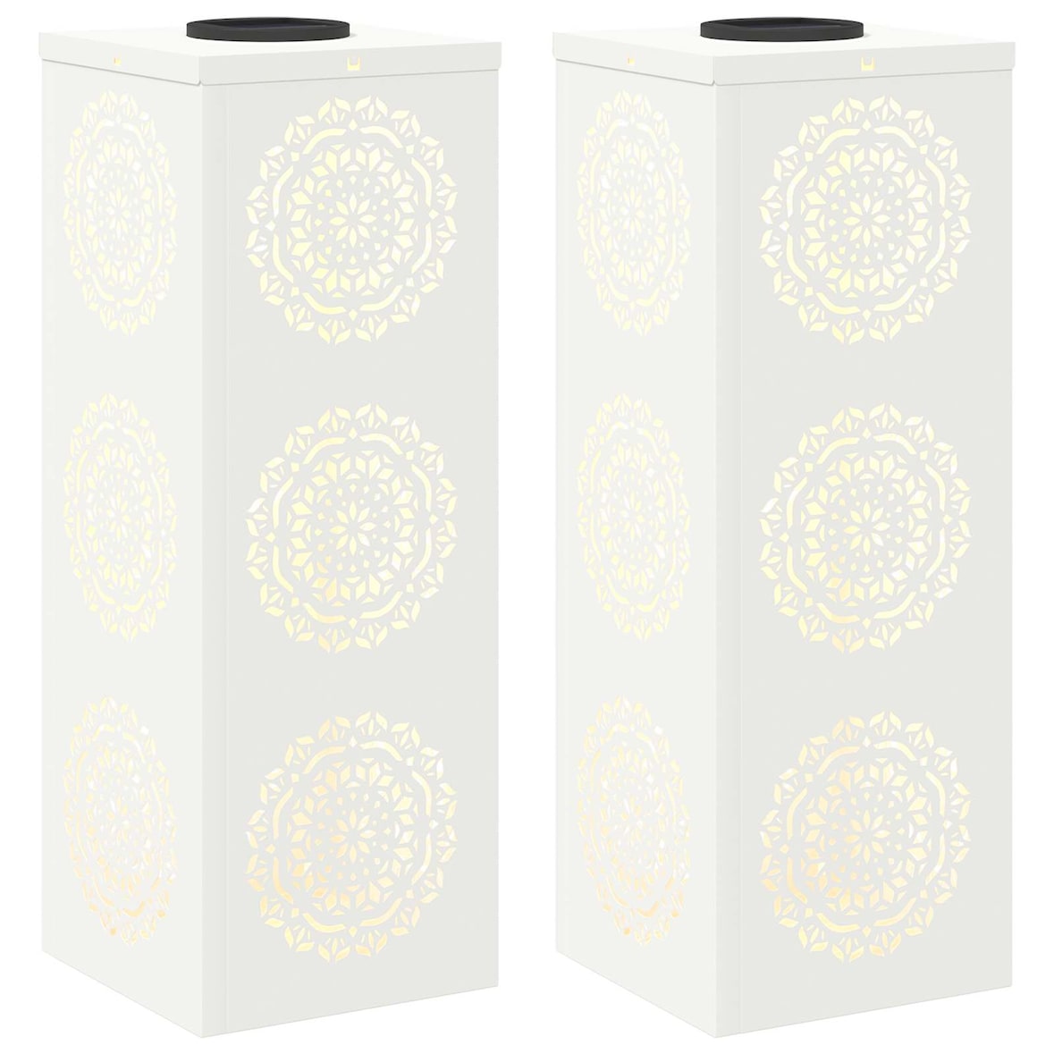vidaXL Solar LED Weg Licht 2 pcs Weiß Kalt gewalzter Stahl