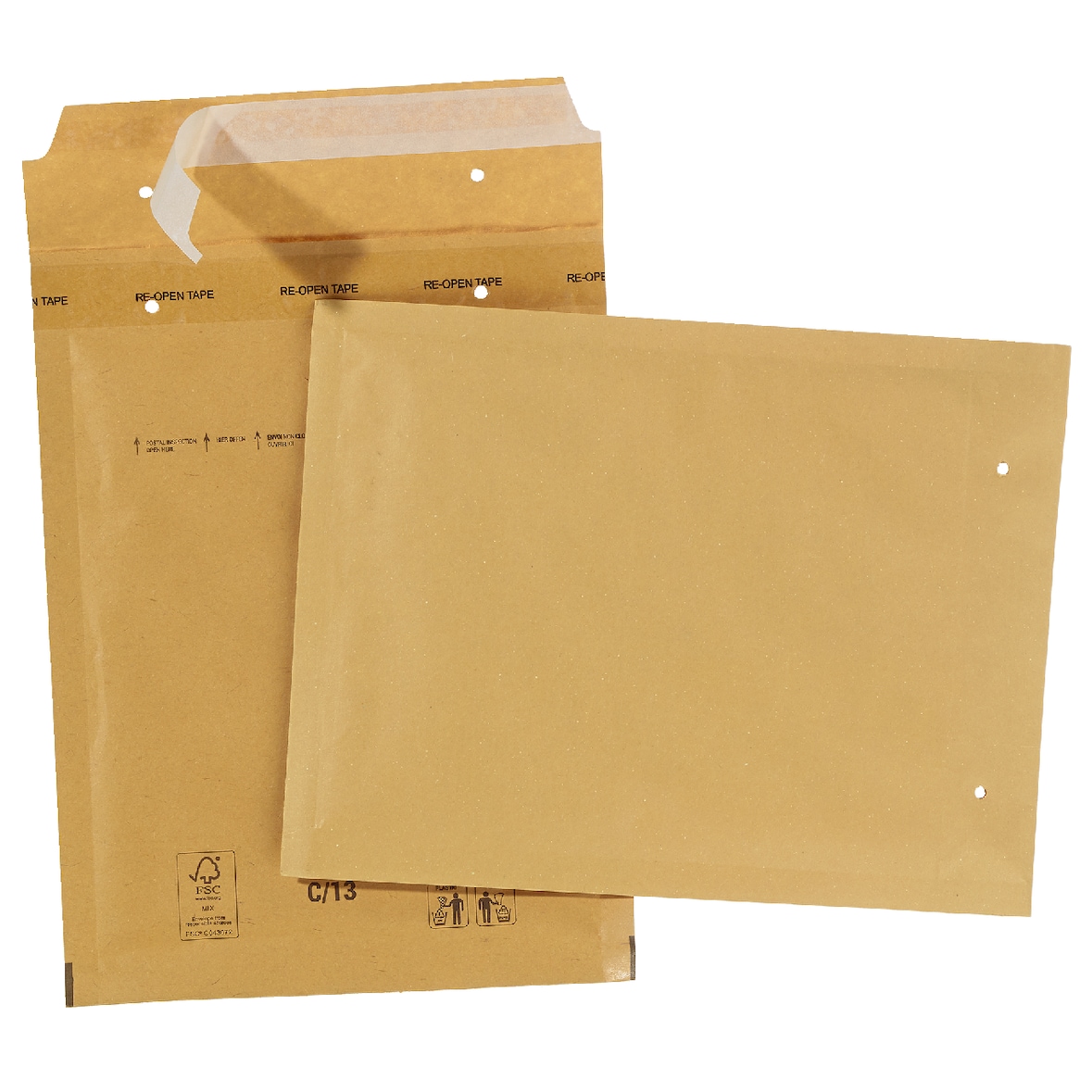 SIGMA Luchtkussenenveloppen, DIN C13, zonder venster, zelfklevend, bruin, 10 stuks