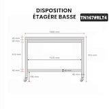thumbnail of Table de travail en inox 1600 x 700 mm sur roulettes / GOLDINOX
