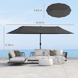 thumbnail of Sombrilla Doble Extragrande Parasol para Terraza Patio o Jardín Protección Solar Negro