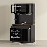thumbnail of HOMCOM Credenza Cucina Alta con 4 Armadietti e 2 Cassetti Nero