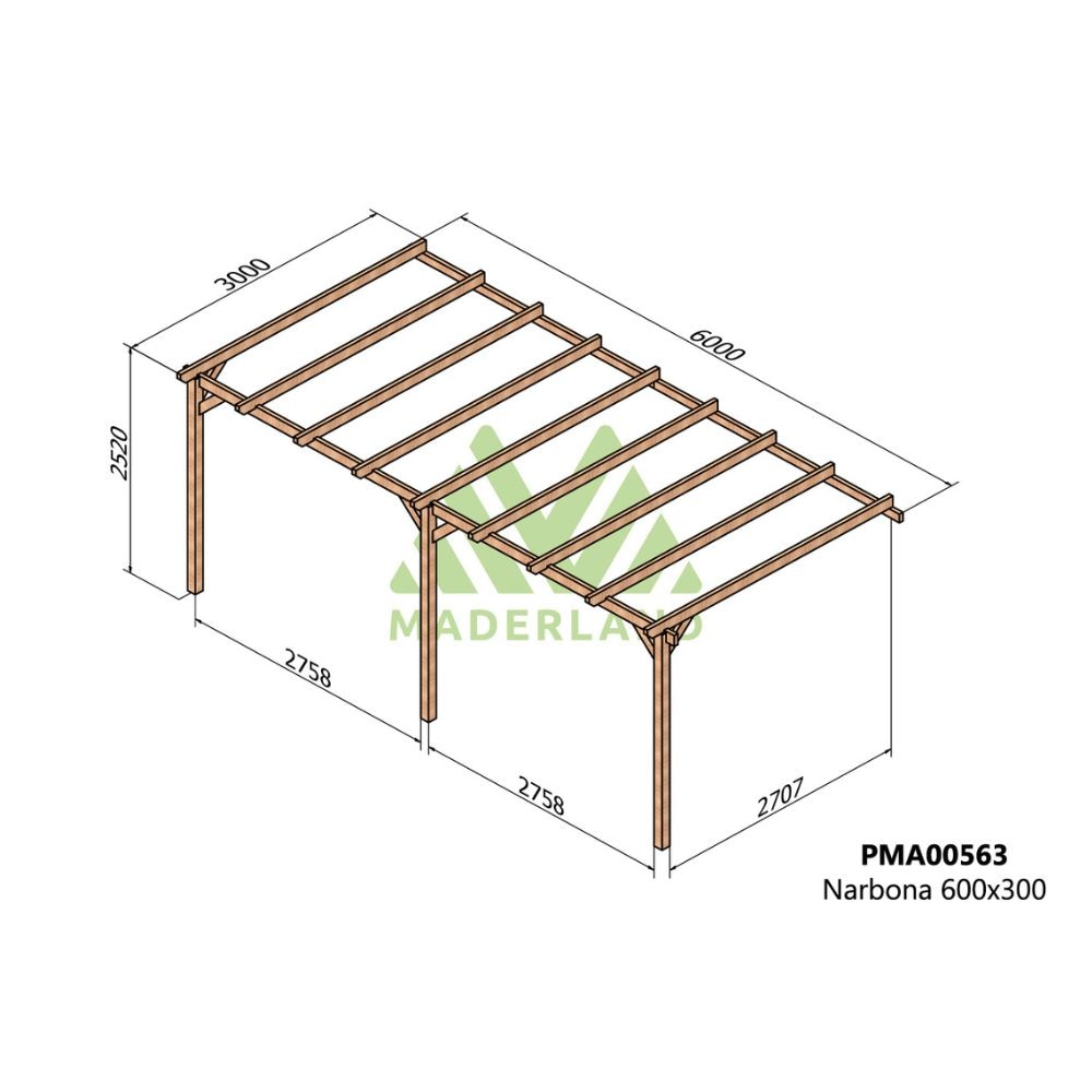 Pérgola de Madera Maciza Narbona (Maderland) - Gardeneas