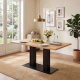 thumbnail of Merax Esstisch ausziehbar 140–180x70 cm, 6–8 Personen, rechteckiger Tisch mit MDF-Tischplatte in Holzoptik, Naturholzfarbe