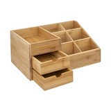 thumbnail of Organiseur Rangement maquillage 2 Tiroirs 7 compartiments en Bambou