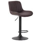 thumbnail of Décoshop26 - Barkruk/hoge stoel x1 in bruin PVC met verticale stiksels en zwart metalen frame 10_0005098