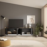 thumbnail of TV-Schrank, Lowboard, 207x50x35 cm, Für TV-Geräte bis zu 80", Hängend, LED, Schwarz Eiche