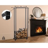 thumbnail of DELUKE® Kaminholzregal innen Metall BETTA mit Rollen, 25x40x150 Brennholzregal innen Kaminholzständer Kaminholzhalter Feuerholzregal