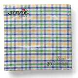 thumbnail of Sovie HOME Serviette Emil in Blau aus Tissue 33 x 33 cm, 20 Stück - Karo Muster Streifen Kariert