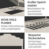 thumbnail of Polsterbett 140x200 mit Komfort-Kopfteil, modern minimalistisches Design, stabiler Rahmen, langlebige Konstruktion, hochwertiges Stoffbett Beige