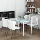 thumbnail of Mesa de Comedor de Cristal Mesa Rectangular para 4-6 Personas con Patas de Metal Multifuncional para Cocina Salón 120x60x75 cm