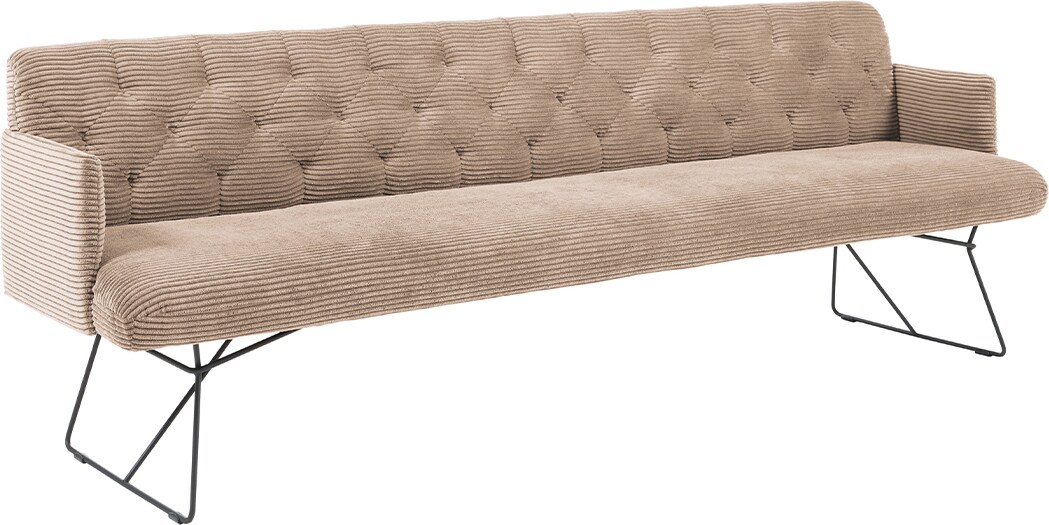 KAWOLA Esszimmerbank CHARME Cord taupe 186cm