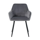 thumbnail of Möbilia Sessel, 2er-Set | mit Quadratsteppung | Bezug Samt | Beine Metall | B 59 x T 62 x H 83 cm | anthrazit – schwarz | 21020066 | Serie STUHL