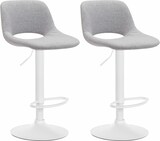 thumbnail of DELUKE® Barhocker 2er Set JAKSON - Hellgrau, Stoff, Weiß | Barhocker mit Lehne Barstuhl Tresenhocker Tresenstuhl Kneipenhocker Kneipenstuhl