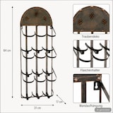 thumbnail of DanDiBo Weinregal Wand Metall Bronze 96192 Flaschenständer für 9 Flaschen Flaschenregal Flaschenhalter Weinflaschenregal