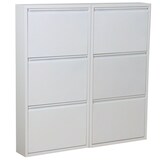 thumbnail of Pisa Schuhschrank mit 6 Klappen/ Türen in Metall weiss.Fertig montiert geliefert.