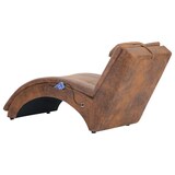 thumbnail of vidaXL Massage Chaiselongue mit Kissen Braun Wildleder-Optik