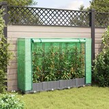 thumbnail of vidaXL Hochbeet mit Gewächshaus-Aufsatz Rattan-Optik 160x40x123 cm