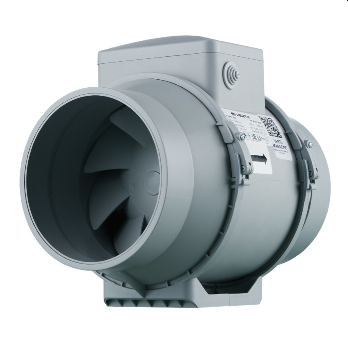Rohrventilator Lüfter TT Pro 150 U bis 565 m³/h Grau / Silber / Titan 50