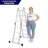 thumbnail of PROREGAL Sprossen-Mehrzweckleiter MULTISTEP mit Gerüstplattform, 4-teilig Aluminiumleiter, 4x3 Sprossen, bis zu 3,5 m Höhe, Traglast 150kg