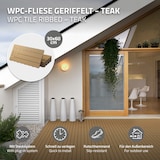 thumbnail of ECD Germany – WPC Terrassenfliesen – 60x30 cm 6 Stk.=1m² Teak | geriffelt, Holzoptik, Klicksystem mit Drainage
