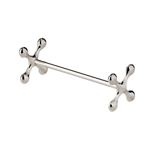 6er Set Messerbank Messerbänkchen Kreuz, edel versilbert, anlaufgeschützt, Länge 7 cm