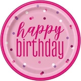 thumbnail of Partyset Einweggeschirr rosa pink 48 tlg. Partygeschirr Teller Becher Servietten Geburtstag Happy Birthday