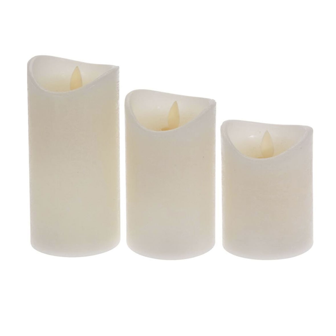 WellHome - Juego de 3 Velas LED con efecto Cera y llama oscilante con mando a distancia