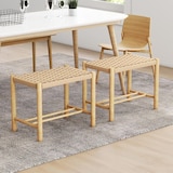 thumbnail of COSTWAY Juego de 2 taburetes de bar de madera, altura del asiento 45 cm con reposapiés