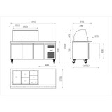 thumbnail of A.C.L - Table réfrigérée 3 portes vitrées - 417 L - GN 1/1 sans dosseret évaporateur traité