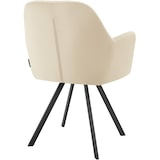 thumbnail of tectake Fauteuil pivotant 180° en velours rembourré motif matelassé crème - 405337