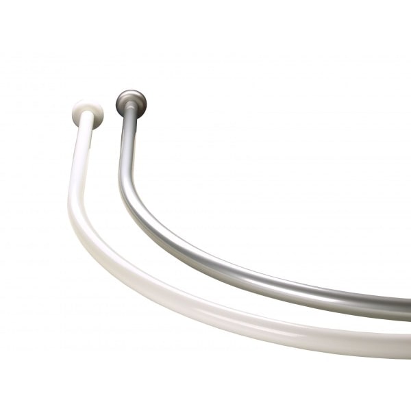 Bogenstange silber matt 120x120 cm Duschvorhangstange Ovalstange Duschvorhang